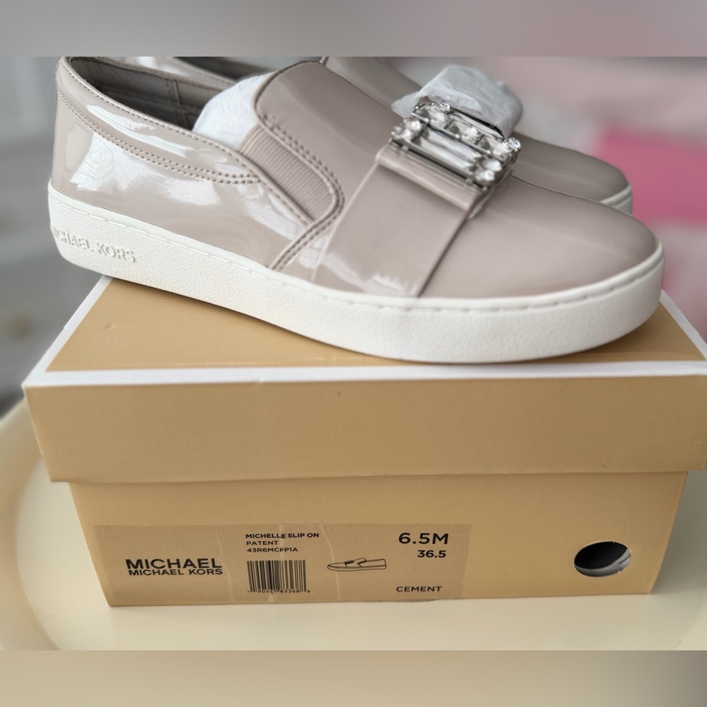 Michael Kors Women's Taupe Embellished Slip on 6.5 - Picture 6 of 6